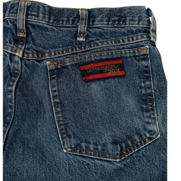 Wrangler 20X Style 22 Jeans Men's 35X37 Dark Washed Distressed Original Fit Tall - Picture 1 of 13